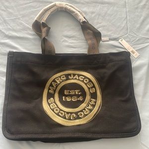 Marc Jacobs Signet Canvas Medium Tote NWT Black & Olive Green